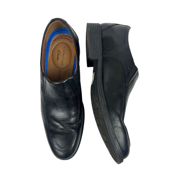 Clarks Black Leather Whiddon Step loafer Men sz 8.5 main image 8